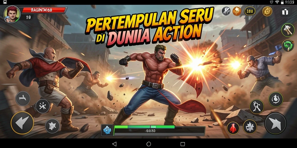 Skrinsut BAGINTA168 menampilkan aksi pertempuran seru di level menantang.