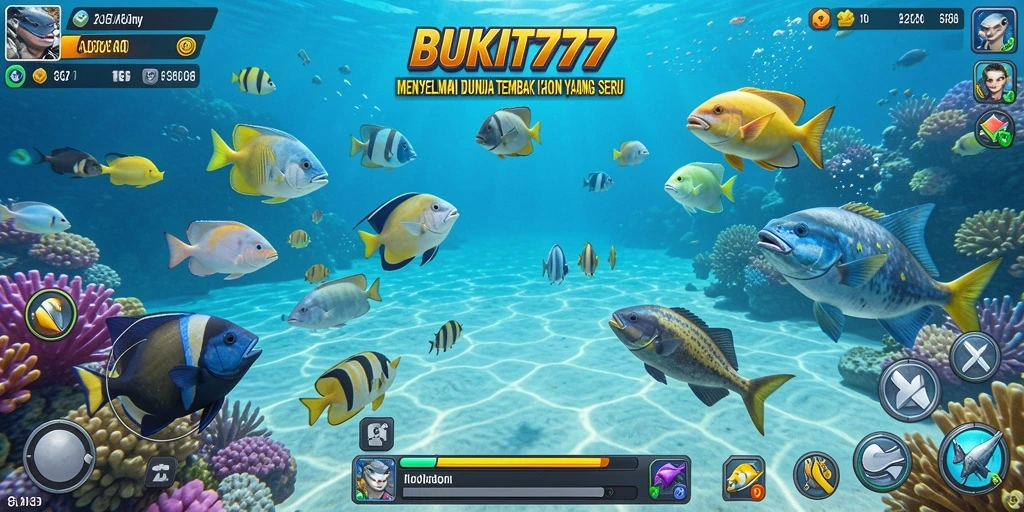 Tampilan gameplay BUKIT777 yang mendebarkan saat menembak ikan.