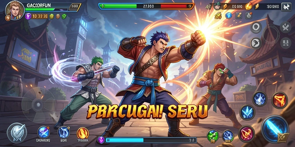 Gameplay GACORFUN yang intens dan pertarungan yang mendebarkan.
