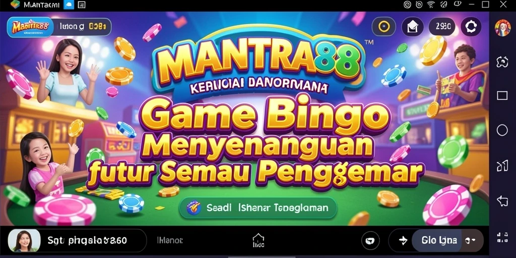 Screenshot utama MANTRA88 menampilkan gameplay Bingo yang seru.
