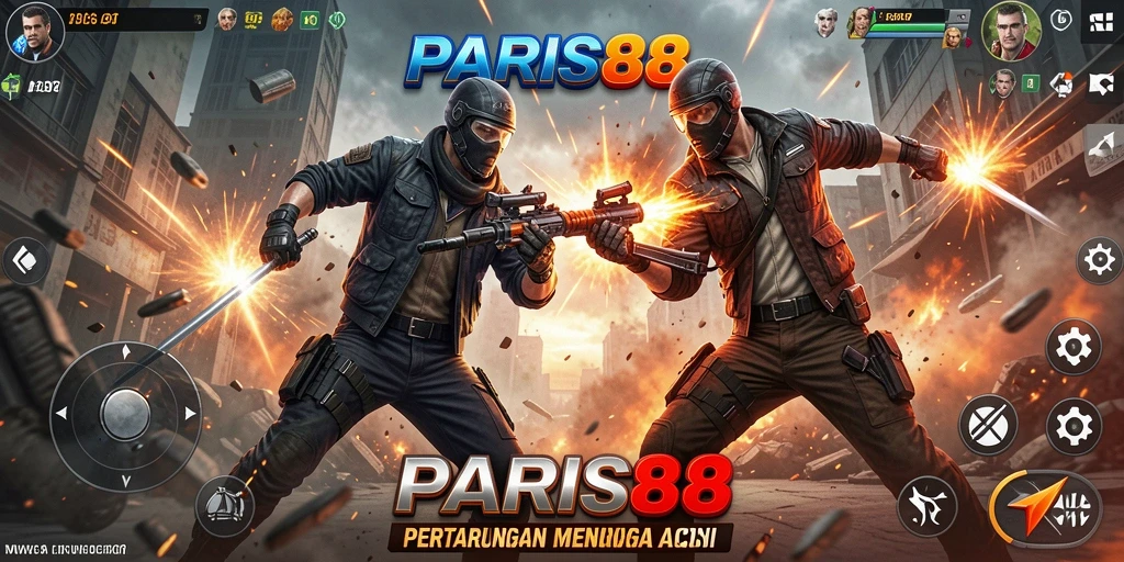 Screenshot permainan PARIS88 menampilkan aksi bertarung yang mendebarkan.