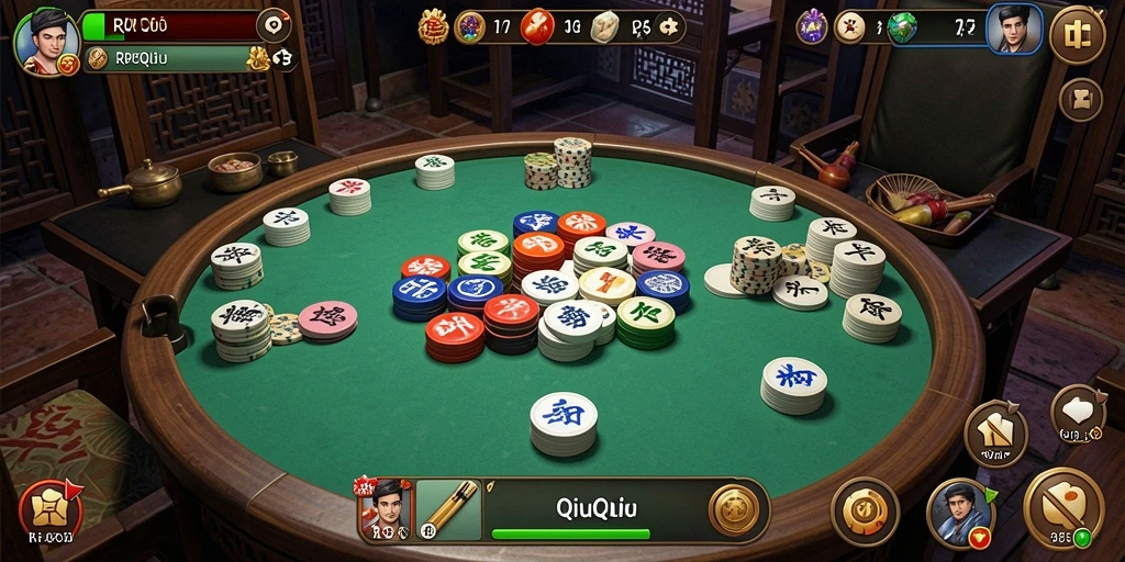 Tampilan utama gameplay QiuQiu RP55 yang seru dan menarik.