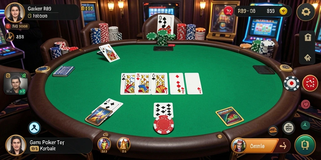 Gameplay mendebarkan di RR89 saat bermain poker.