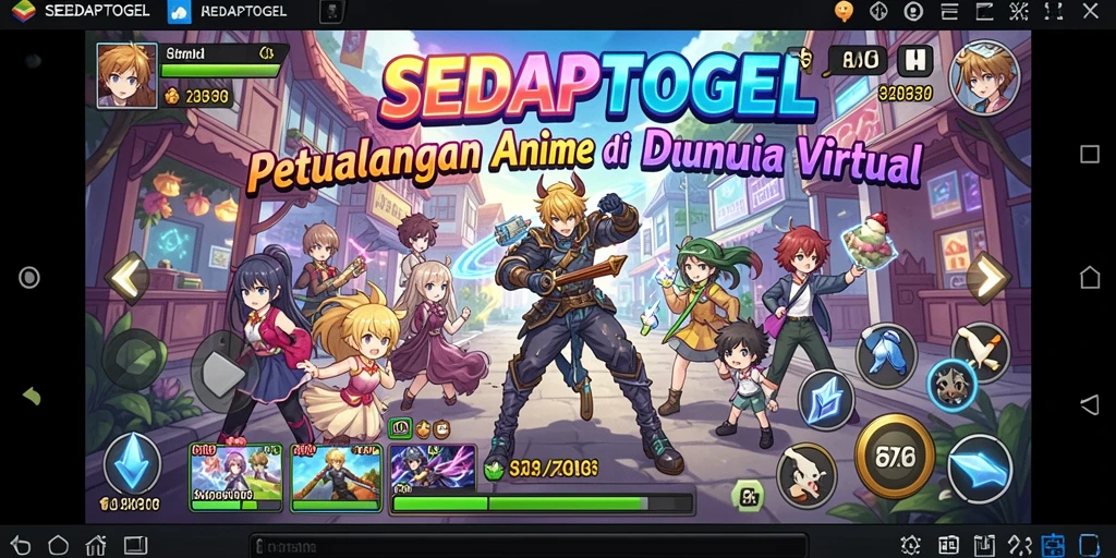 Tampilan gameplay SEDAPTOGEL yang penuh warna dan dinamis.