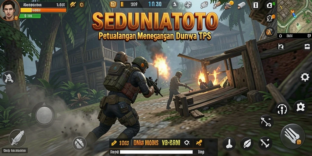 Screenshot gameplay SEDUNIATOTO menampilkan aksi intens dan lingkungan yang menakjubkan.