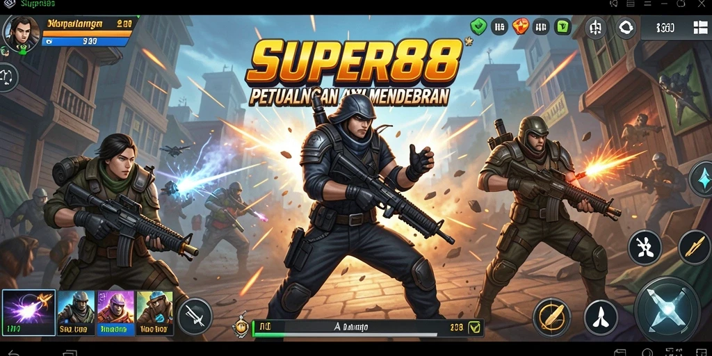 Tangkapan layar menampilkan aksi intens di dalam SUPER88.