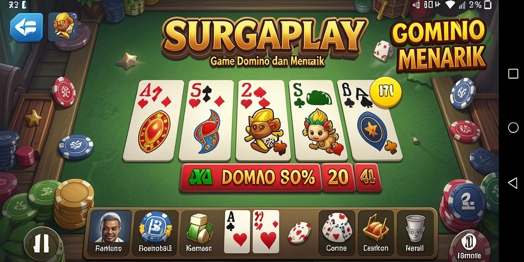 Tampilan gameplay seru dari SURGAPLAY dalam permainan Domino.