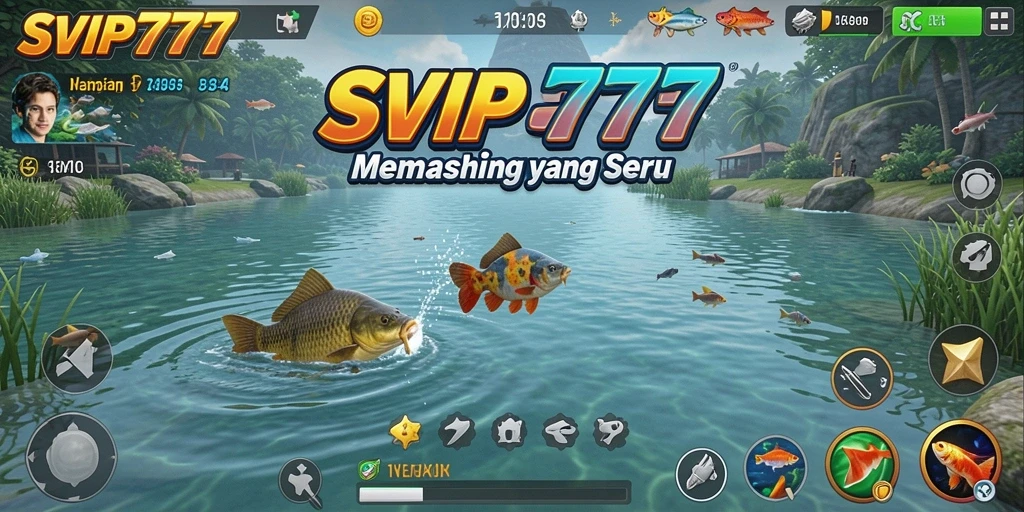 Tampilan gameplay SVIP777 yang mendebarkan saat menangkap ikan di laut.